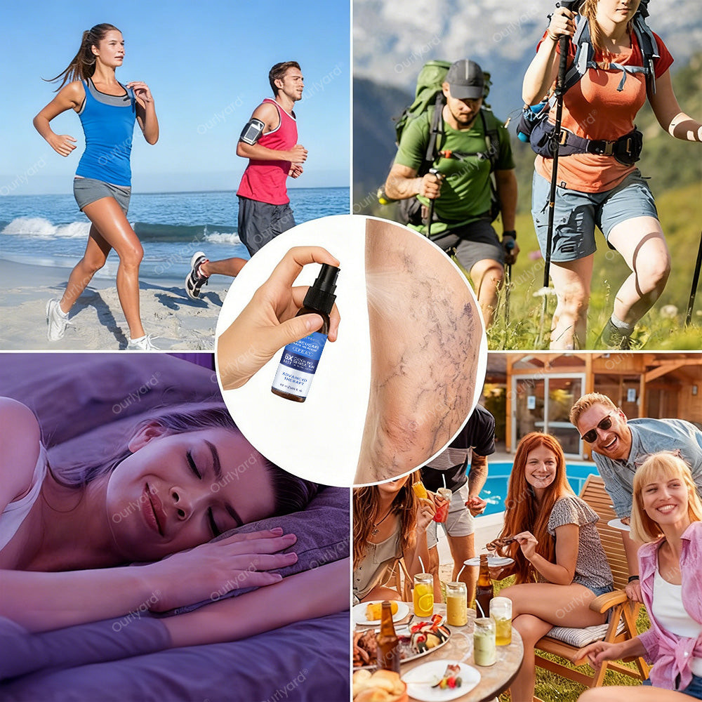 ✅Ourlyard® VascuCare Vein Healing Spray(Designed for Varicose veins, Spider veins, Deep vein Thrombosis, Chronic venous insufficiency, Venous ulcers, Thrombophlebitis and other venous issues)